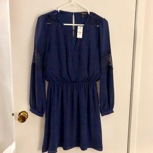 navy blue long sleeve dress nwt
